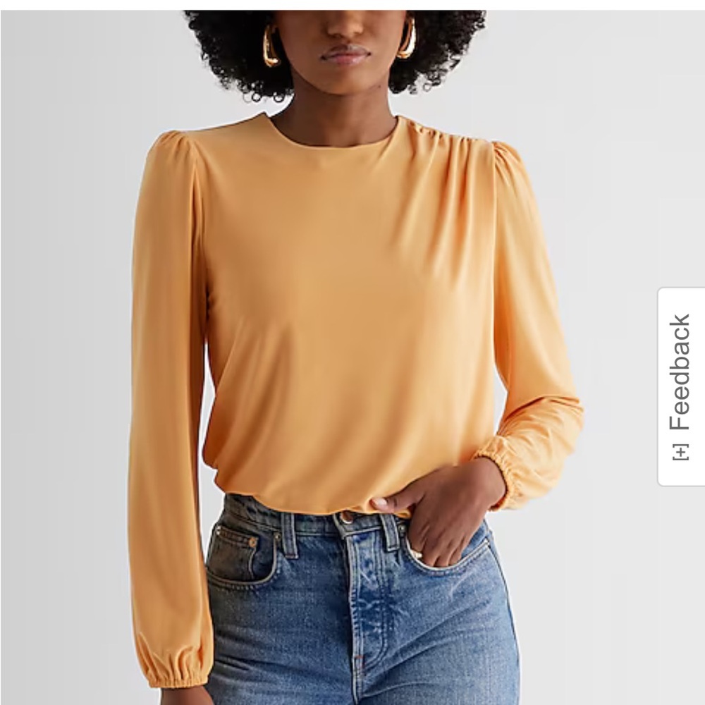 Express Skimming Crew Neck Puff Sleeve Bodysuit